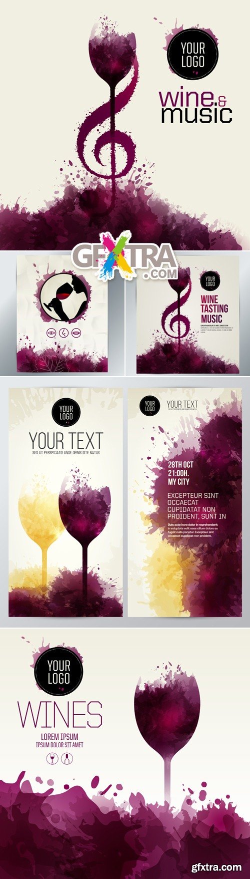 Wine Banners & Backgrounds Vector