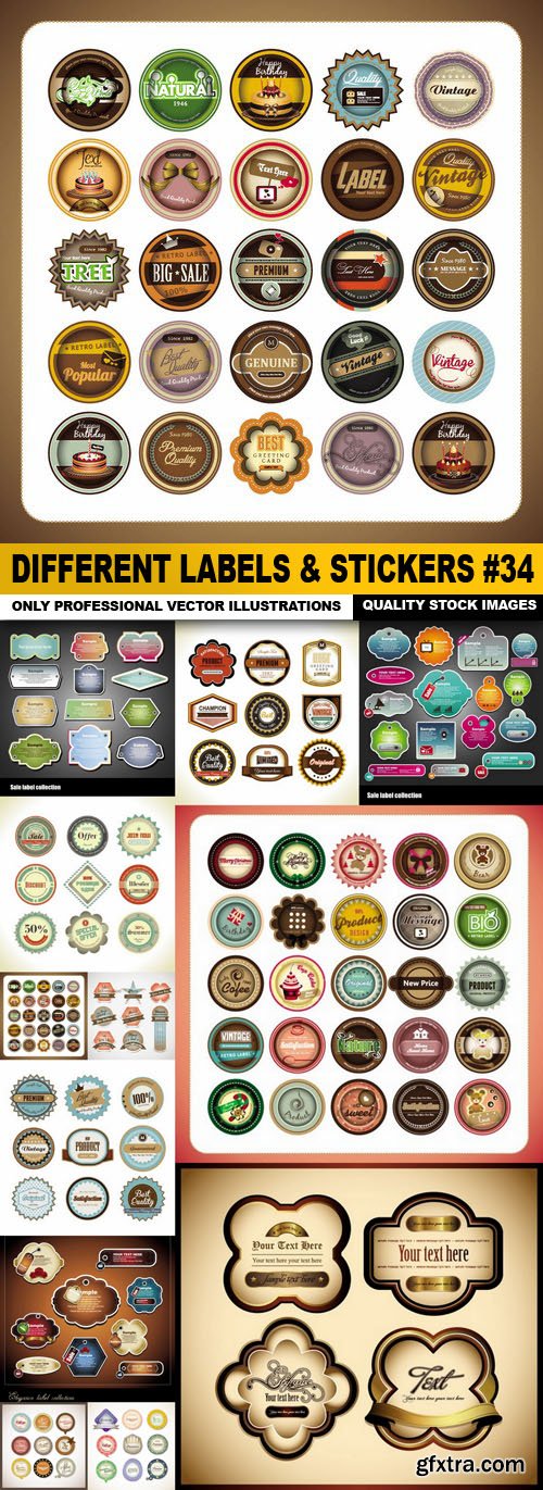 Different Labels & Stickers #34 - 12 Vector Different Labels & Stickers #34 - 12 Vector