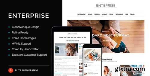 ThemeForest - Enterprise v1.0 - Responsive Magazine, News, Blog Theme - 12516253