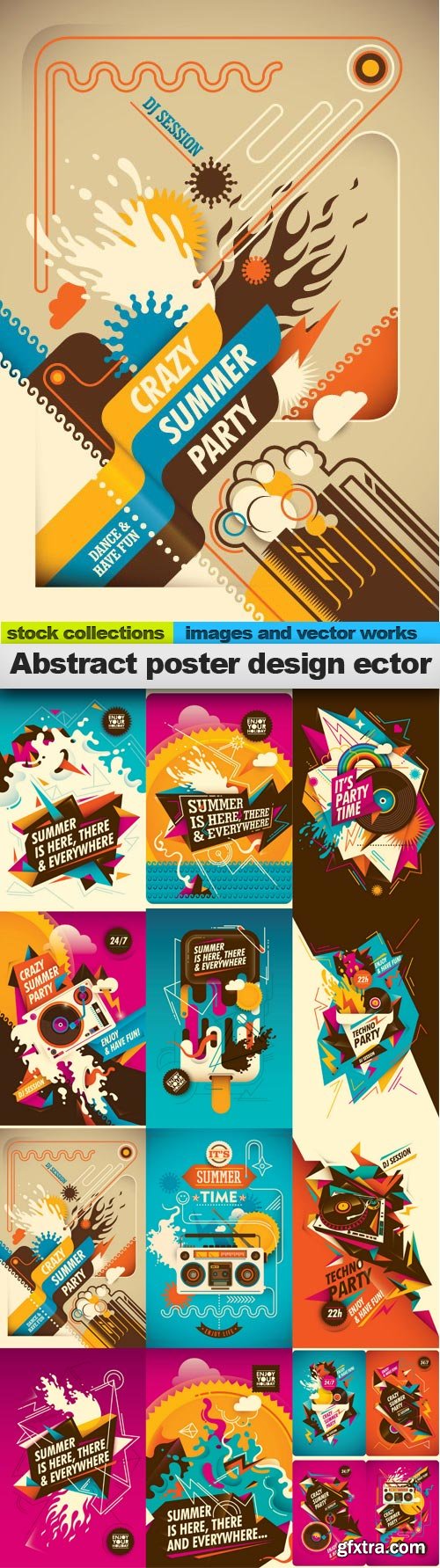 Abstract poster design vector, 15 x EPS