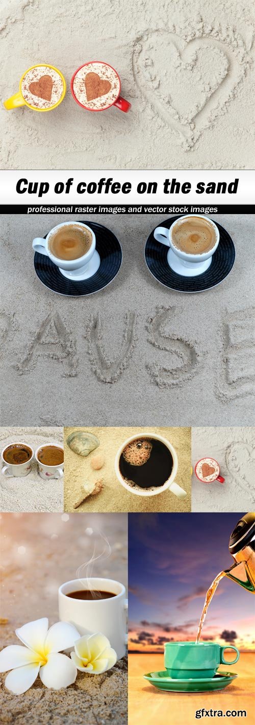 Cup of coffee on the sand