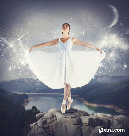 Ballerina on a rock