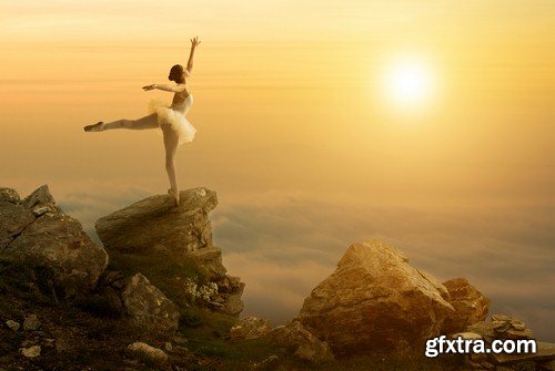 Ballerina on a rock