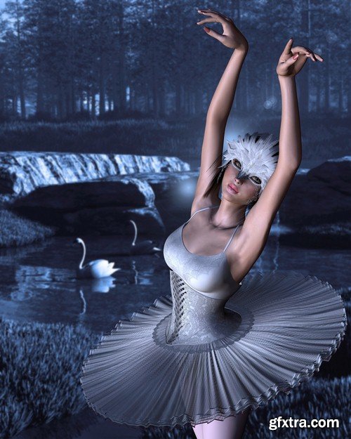 Ballerina on a rock