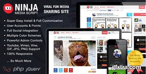 CodeCanyon - Ninja Media Script v1.5.9 - Viral Fun Media Sharing Site - 6822888