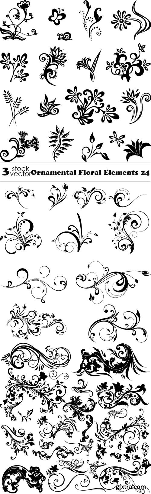 Vectors - Ornamental Floral Elements 24