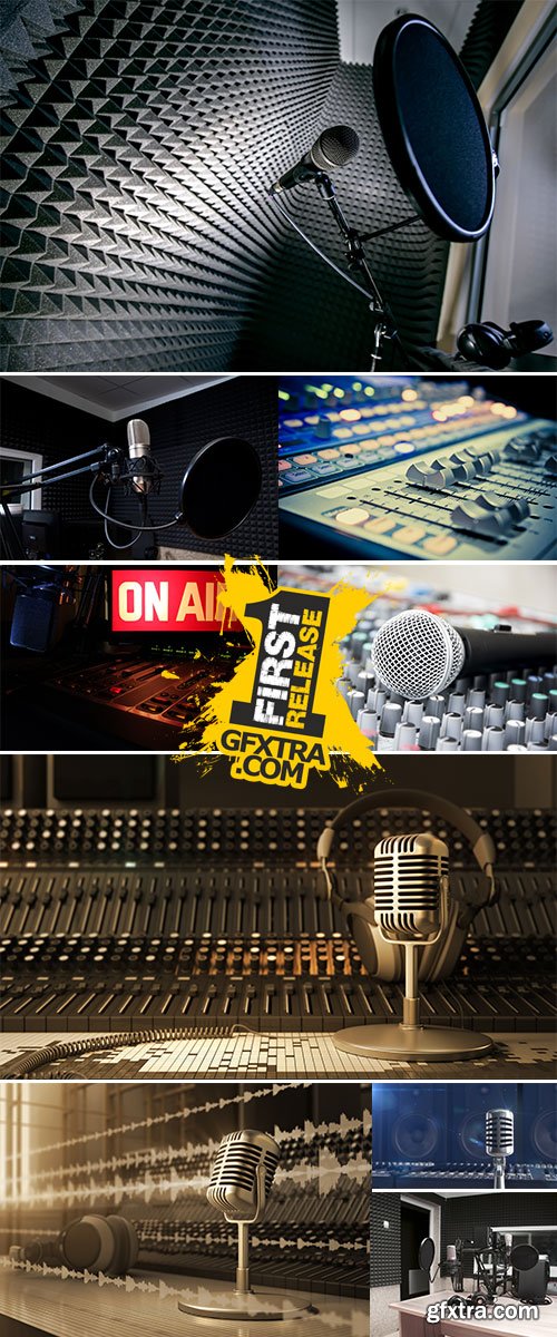 Stock Image In radio studio