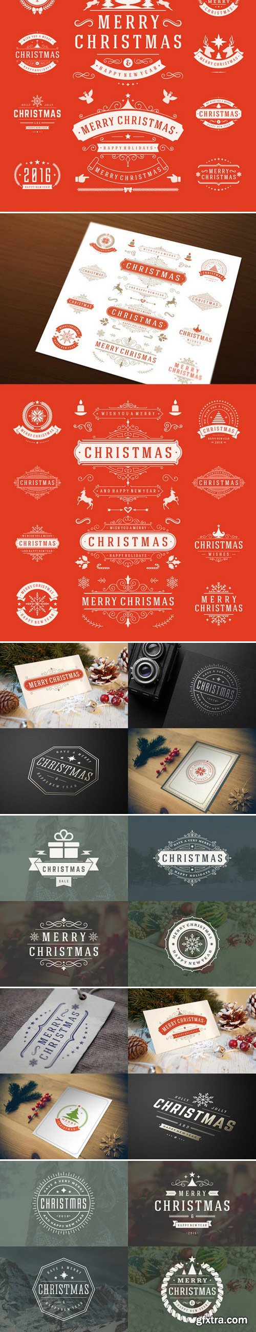 CM - 50 Christmas labels and badges 411111