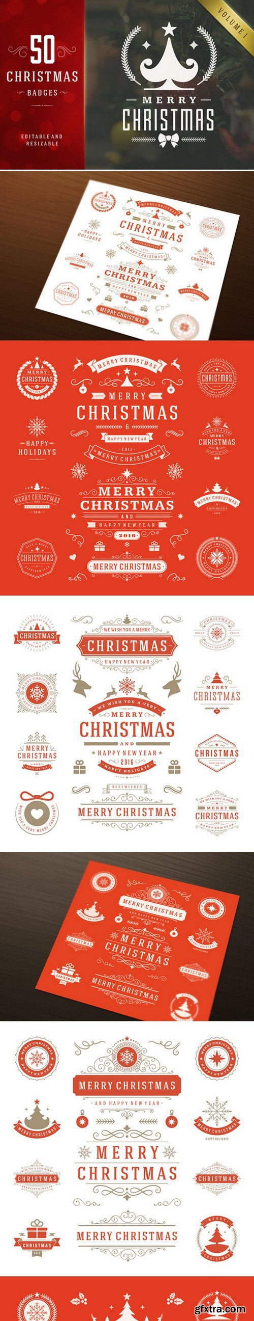 CM - 50 Christmas labels and badges 411111