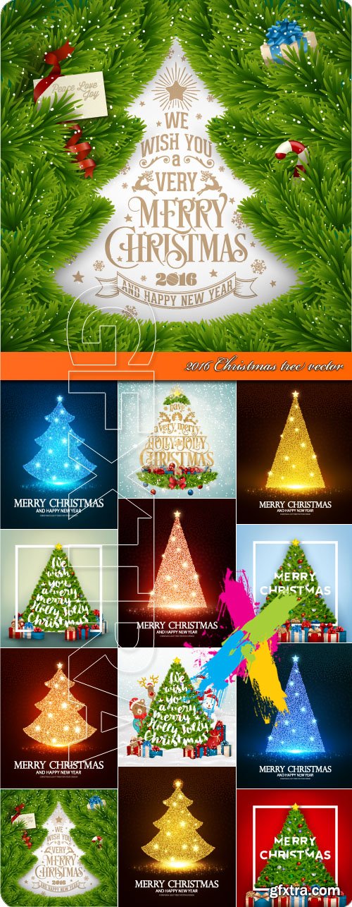 2016 Christmas tree vector