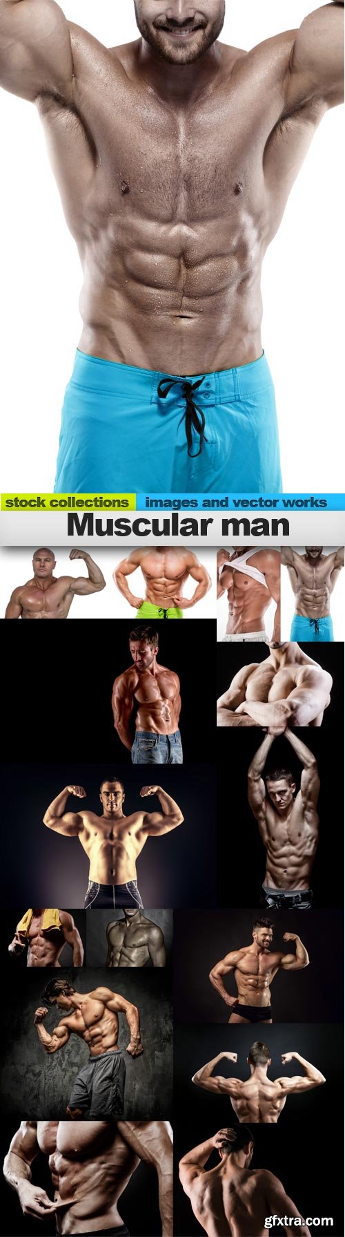 Muscular man, 15 x UHQ JPEG