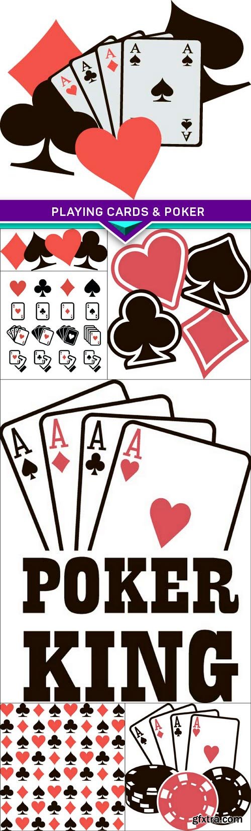 Playing cards &amp; poker 7x EPS