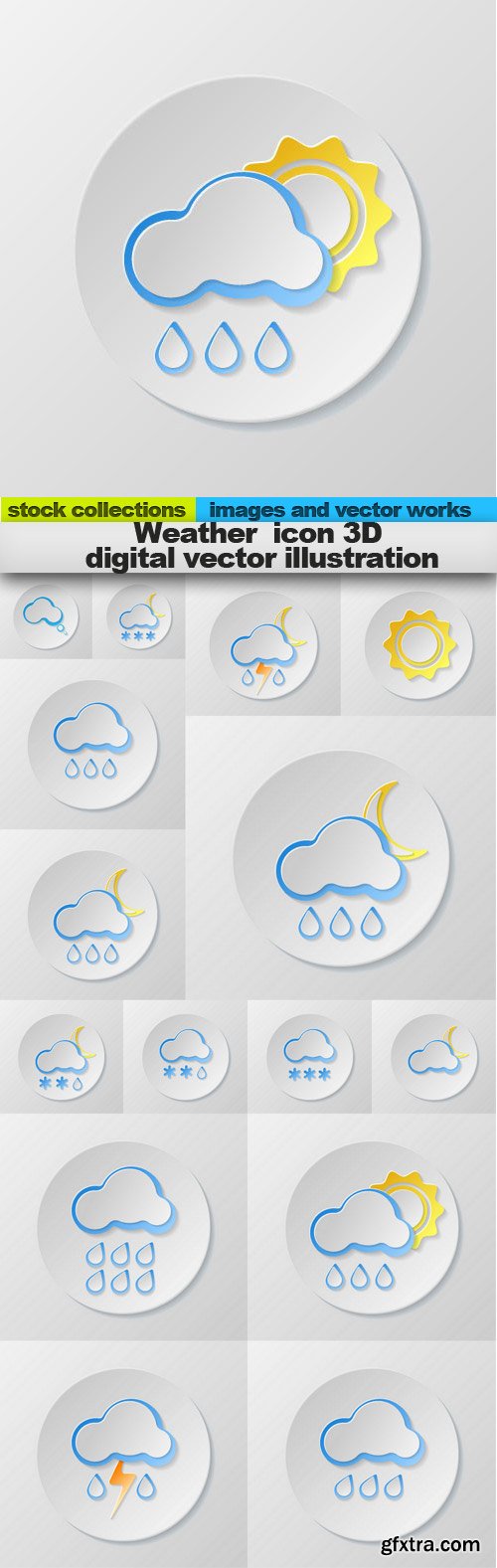 Weather  icon 3D digital illustration,  15 x EPS