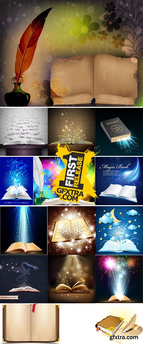 Stock magical book vector