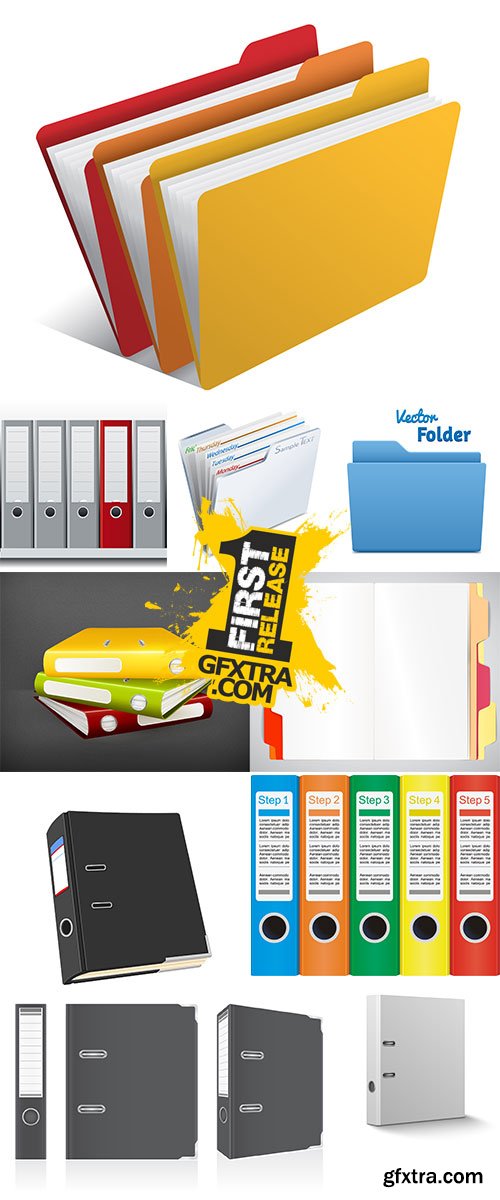 Stock office folders vector