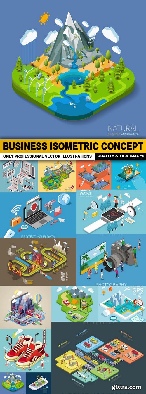 Business Isometric Concept - 15 Vector