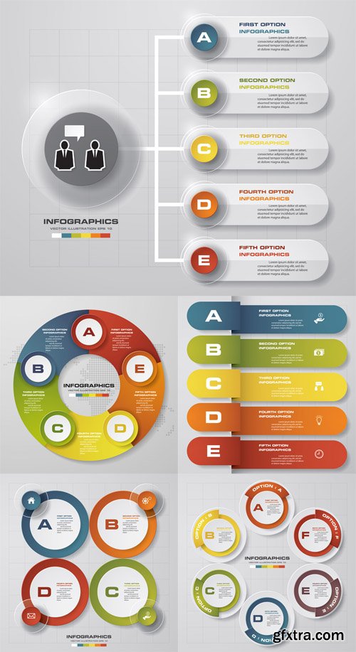 Steps Chart Diagrams Templates Set 1