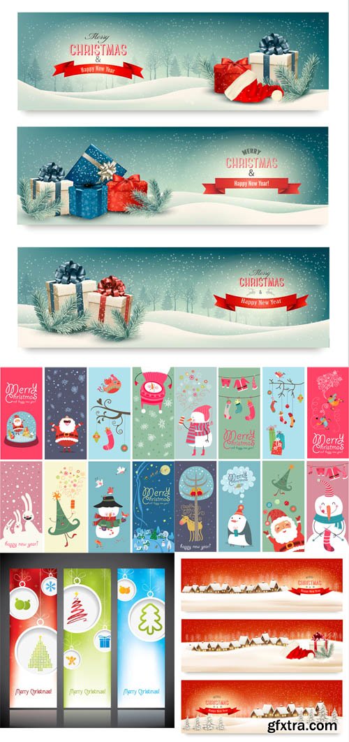 Holiday Christmas Banners Set