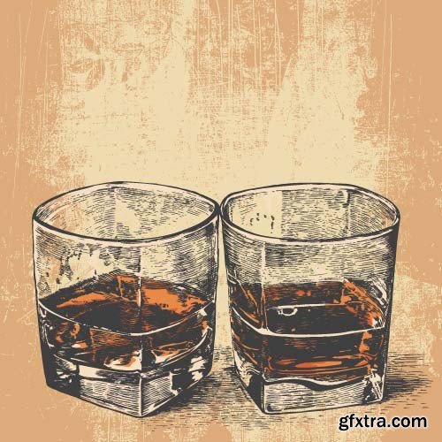 Illustrations of alcoholic drinks