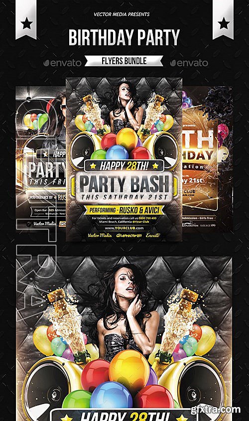 GraphicRiver - Birthday Party - Flyers Bundle 12755283