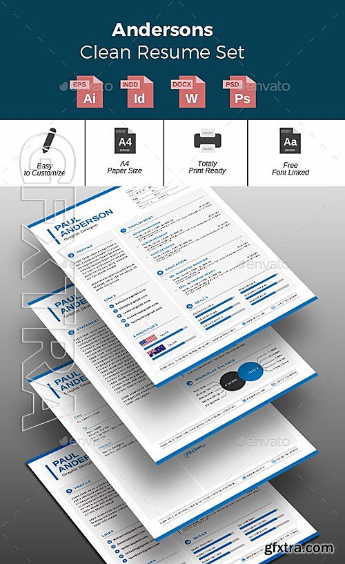 GraphicRiver - Andersons Clean Resume Set 13307738