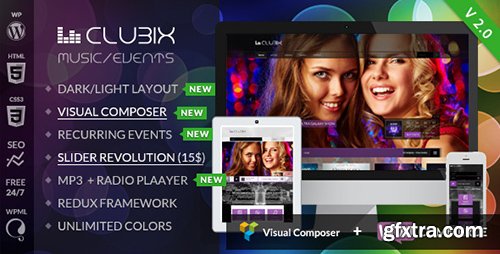 ThemeForest - Clubix v2.1.9 - Nightlife, Music & Events WordPress Theme - 6098535