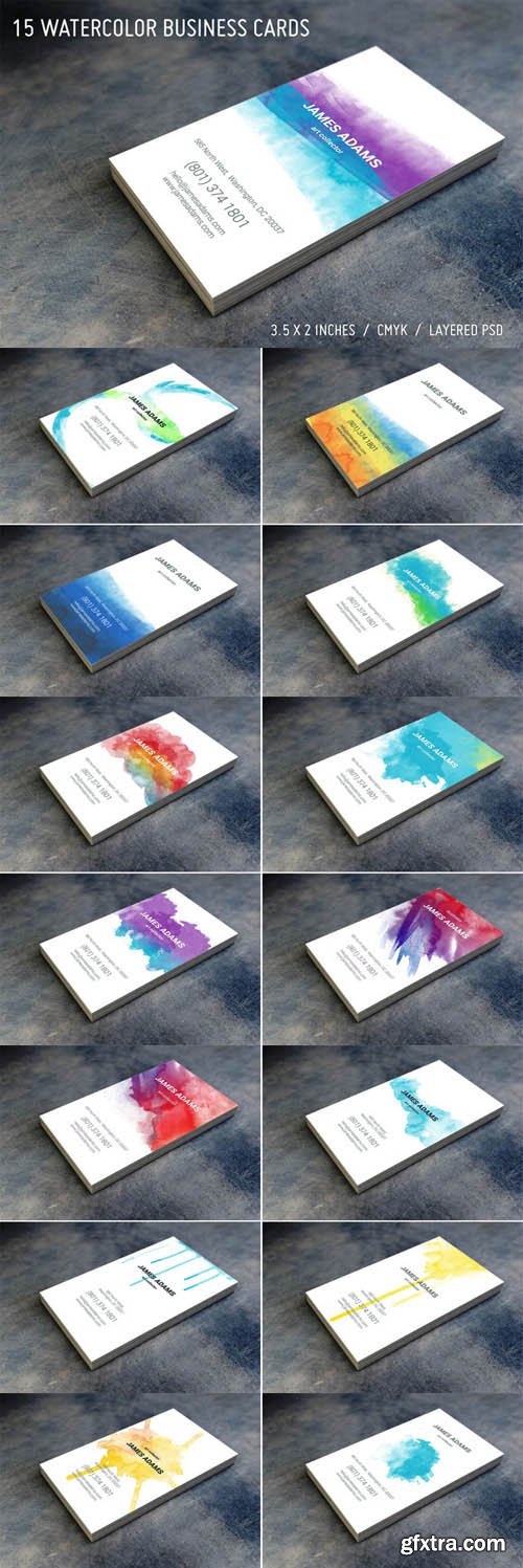 15 Watercolor Business Cards