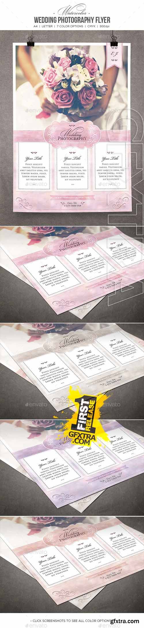 Watercolor Wedding Photography Flyer 10573483