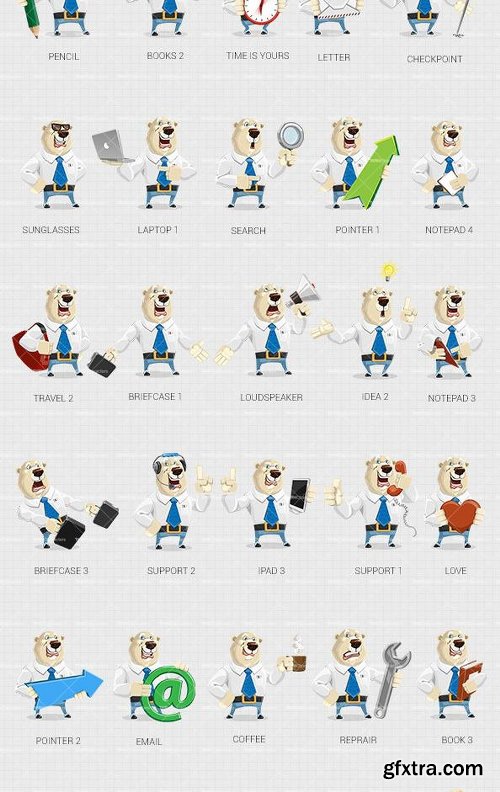 Corporate Bear Cartoon Character Ultimate Bundle