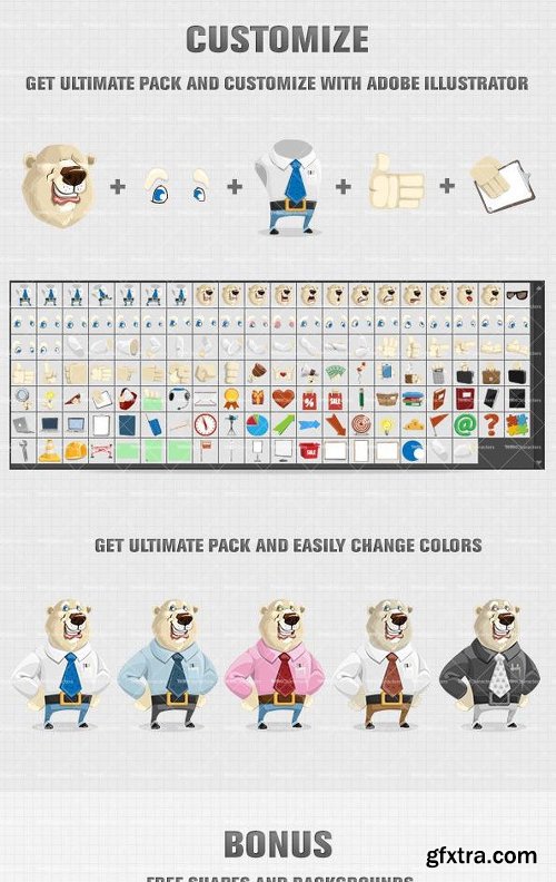 Corporate Bear Cartoon Character Ultimate Bundle