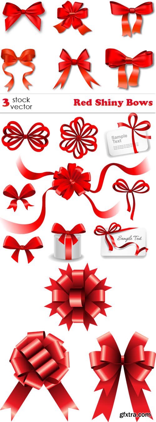 Vectors - Red Shiny Bows