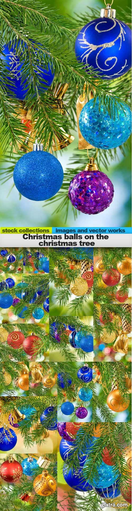 Christmas balls on the christmas tree, 15 x UHQ JPEG