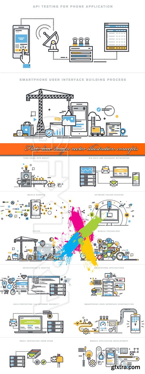 Flat line design vector illustration concepts