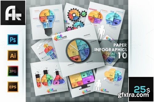 CM - Paper Infographic Templates Bundle 410418