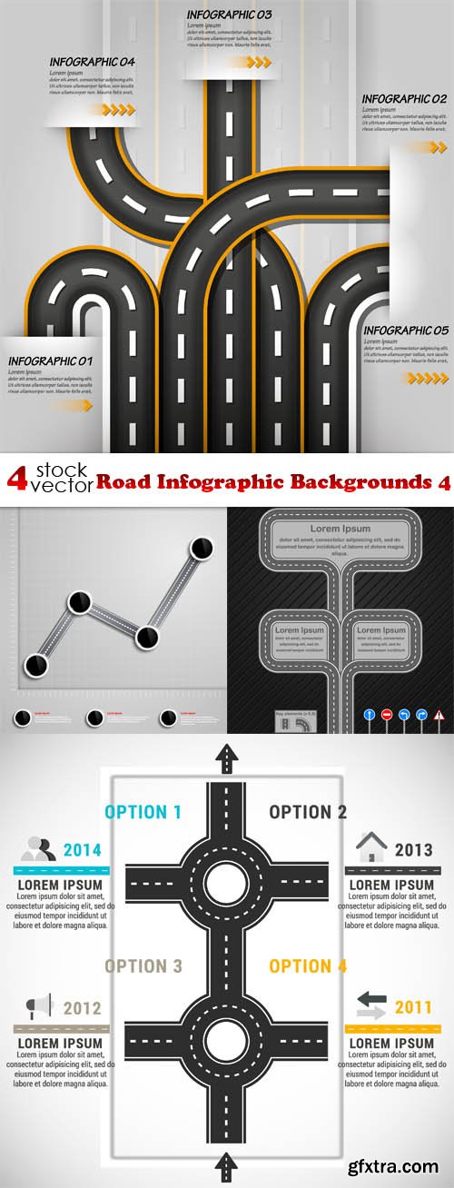 Vectors - Road Infographic Backgrounds 4