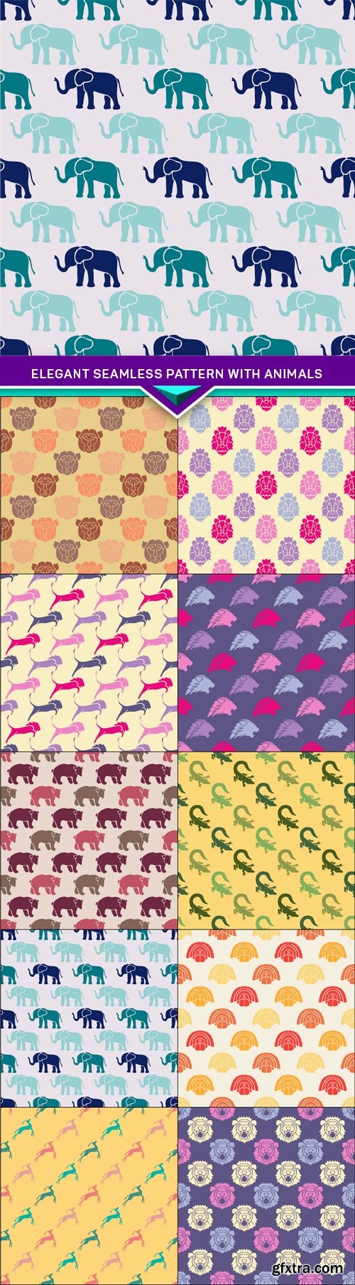 Elegant seamless pattern with animals 10x JPEG