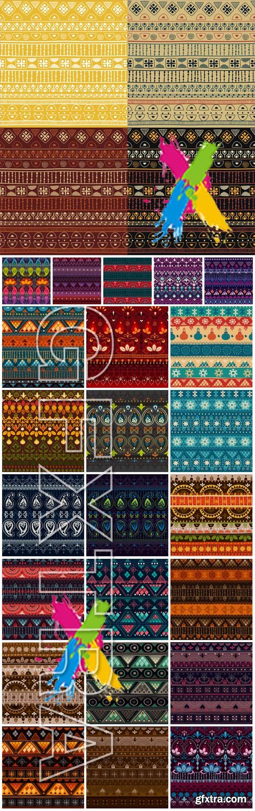 Set of vector backgrounds with different patterns