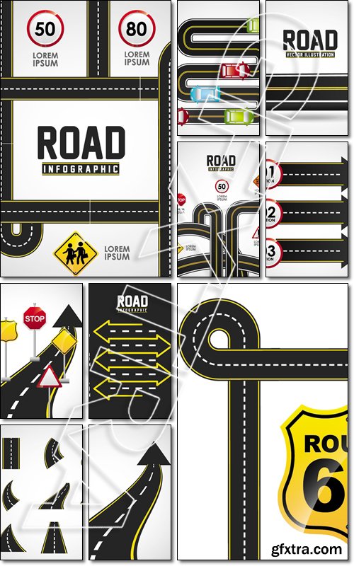 Download Road infographics design, illustration eps10 graphic - Vector » GFxtra