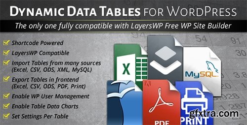 CodeCanyon - WordPress Dynamic Tables, Input from XLS/MySQL/CSV v1.0.6 - 11189941