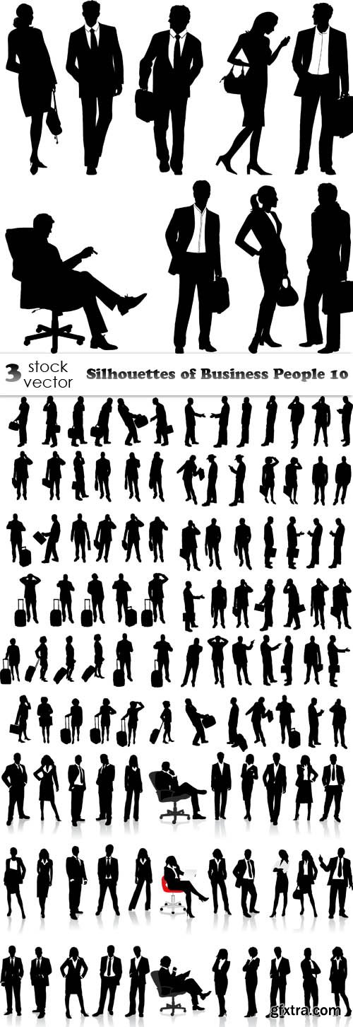 Vectors - Silhouettes of Business People 10