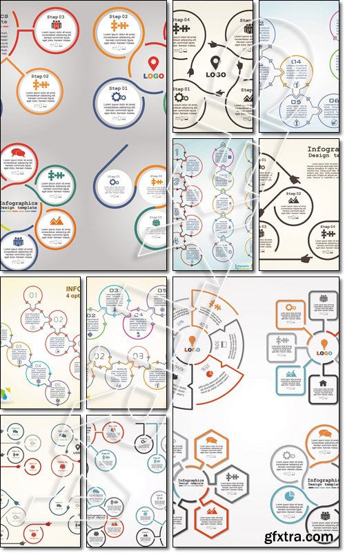 Set of infographics report template layout, illustration - Vector