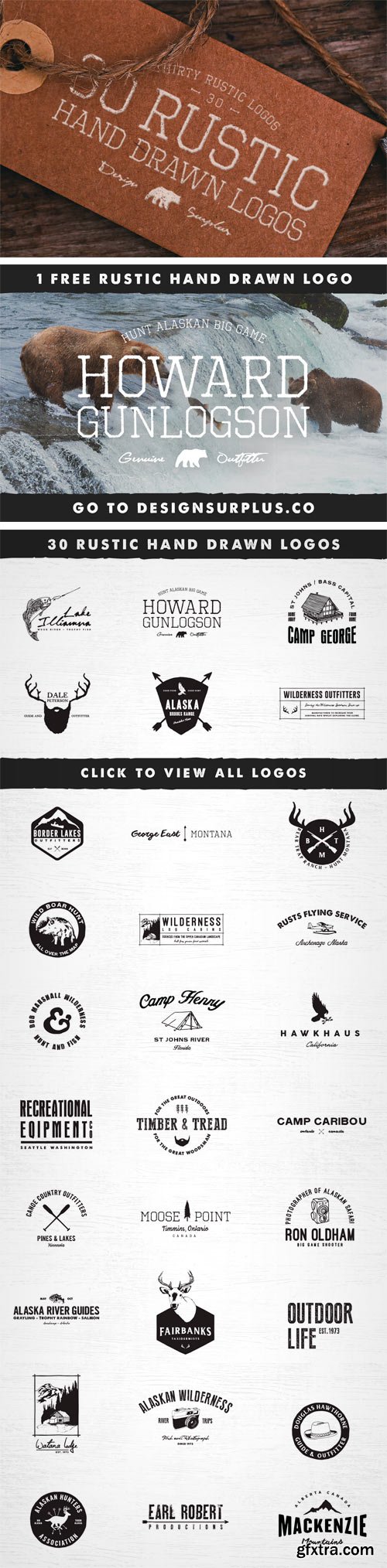 CM 140782 - 30 Rustic Hand Drawn Logos