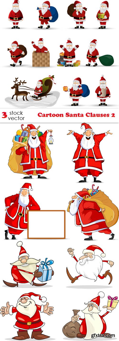 Vectors - Cartoon Santa Clauses 2