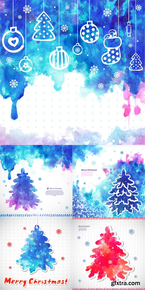 5 Watercolor Christmas Illustrations