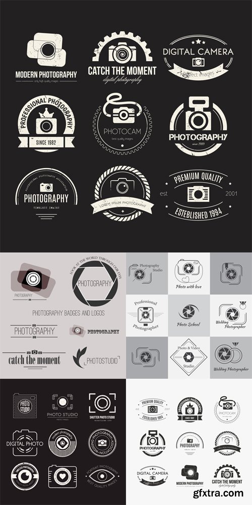 Photography Logos Bages Vector Set