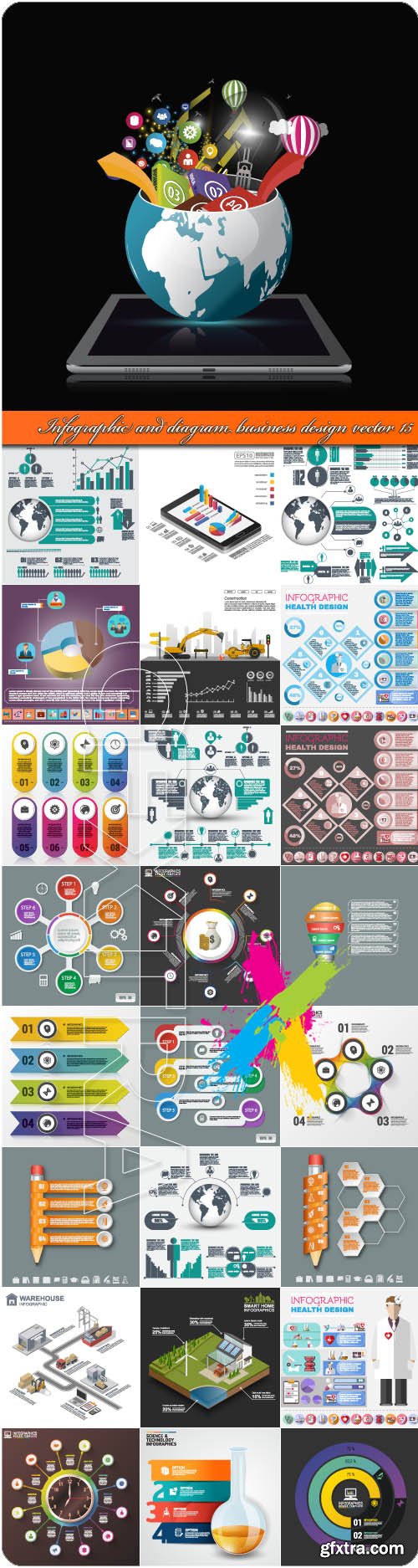 Infographic and diagram business design vector 15