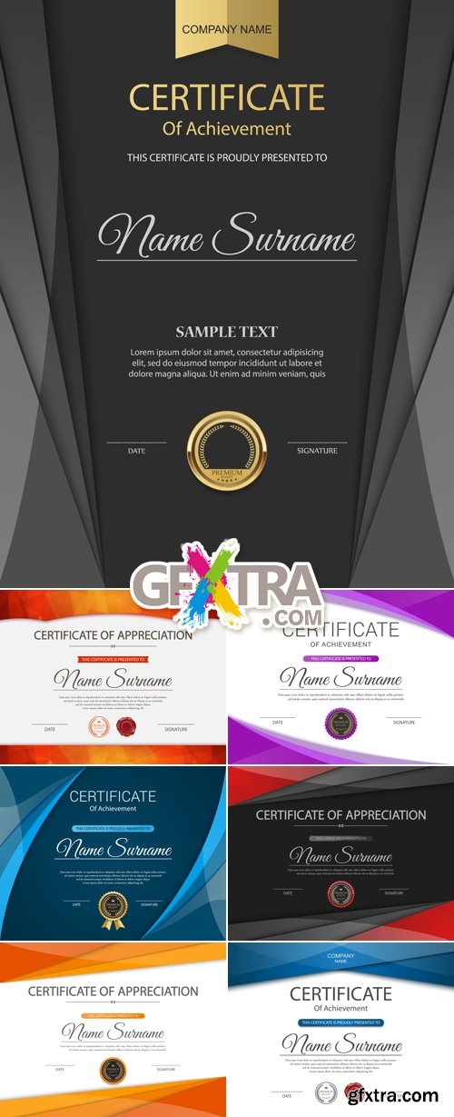 Modern Certificates Vector