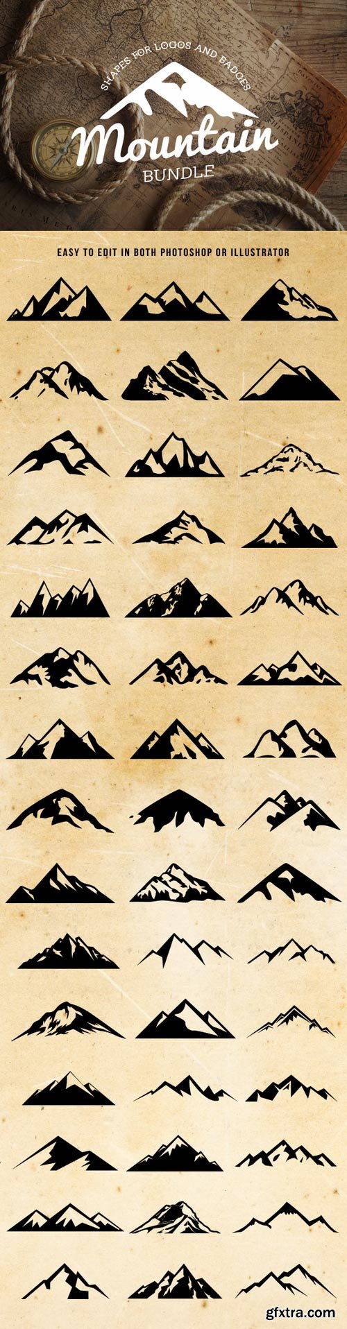 CM - Mountain Shapes For Logos Bundle 162705