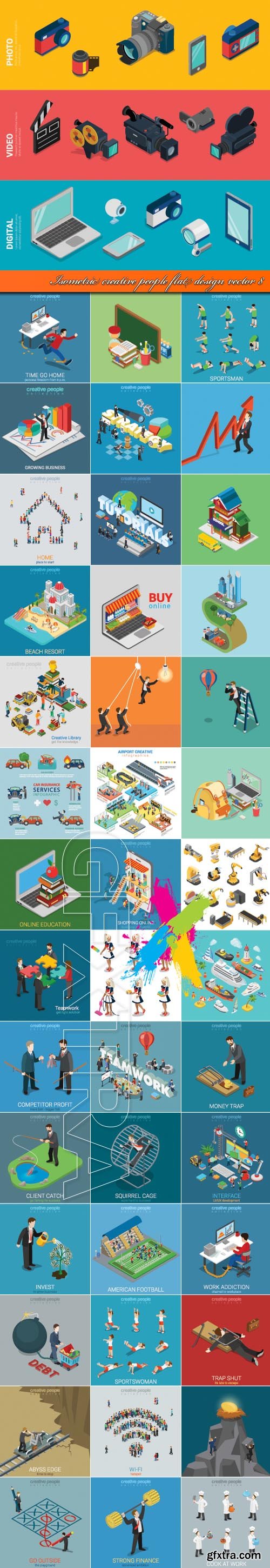 Isometric creative people flat design vector 8