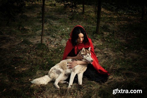 Girl with wolf